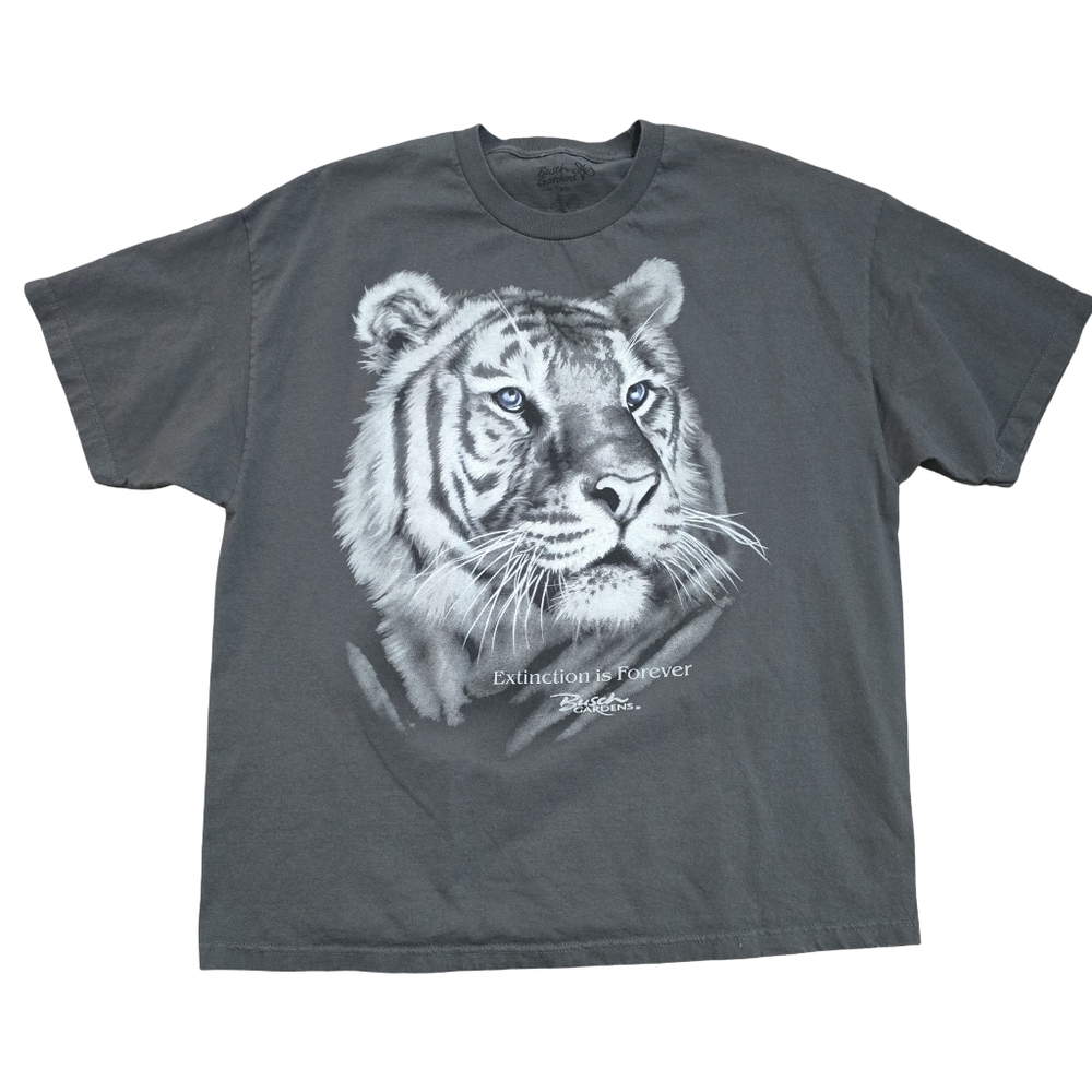 Busch Gardens Extinction Is Forever Wildlife Tiger Lion T-Shirt Sz XXL